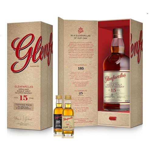 Glenfarclas Limited Edition 15 Year Old Whisky Gift Pack - A Journey Through Excellence - Perfect Gift